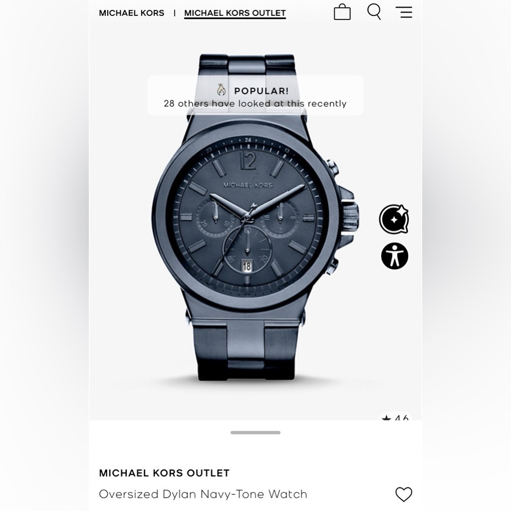 Oversized Dylan Navy-Tone Watch Michael Kors